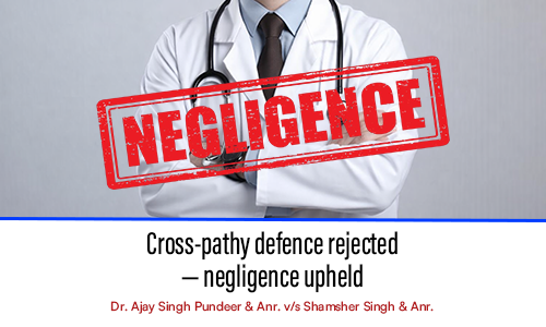 Cross-pathy defence rejected — negligence upheld
